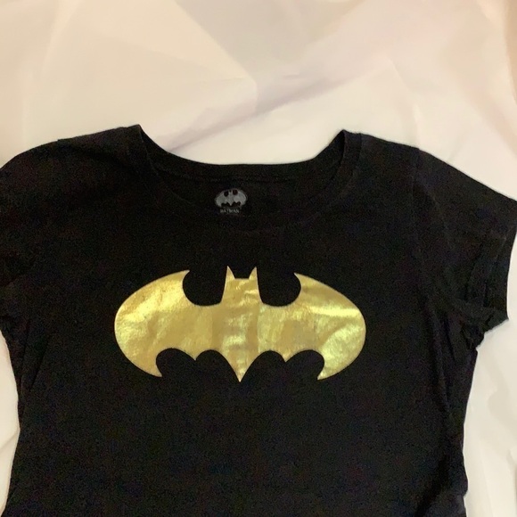 GIRLS Batman Black Logo Short Sleeve Tee Shirt Size XXL - Picture 3 of 4